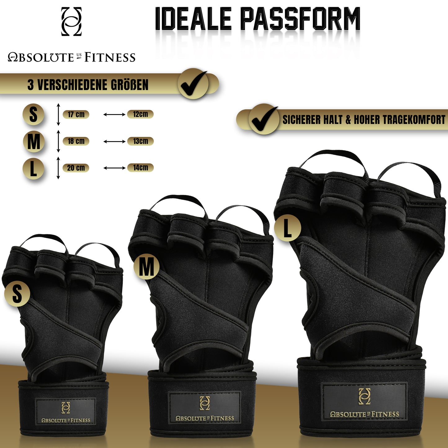 Absolute - Us ® - Fitness Handschuhe - Leder & Neoprene