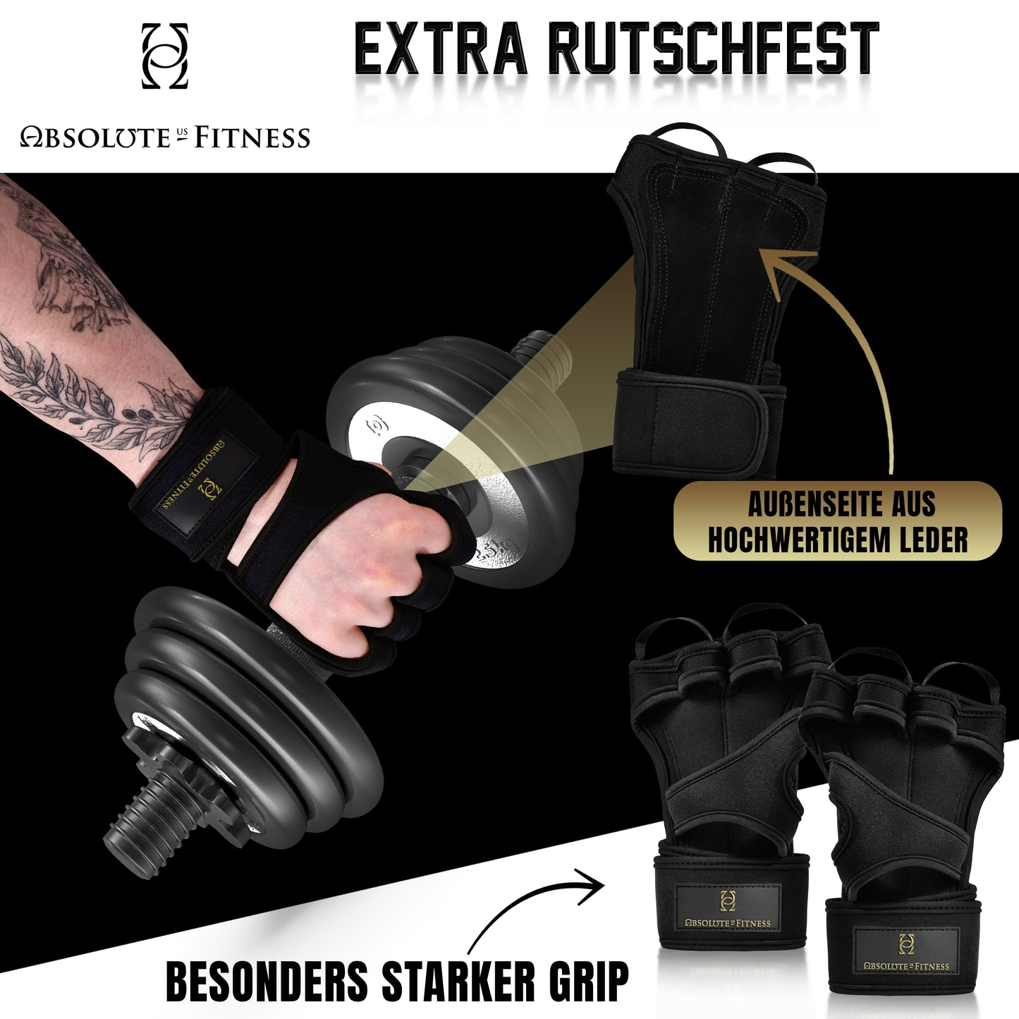 Absolute - Us ® - Fitness Handschuhe - Leder & Neoprene