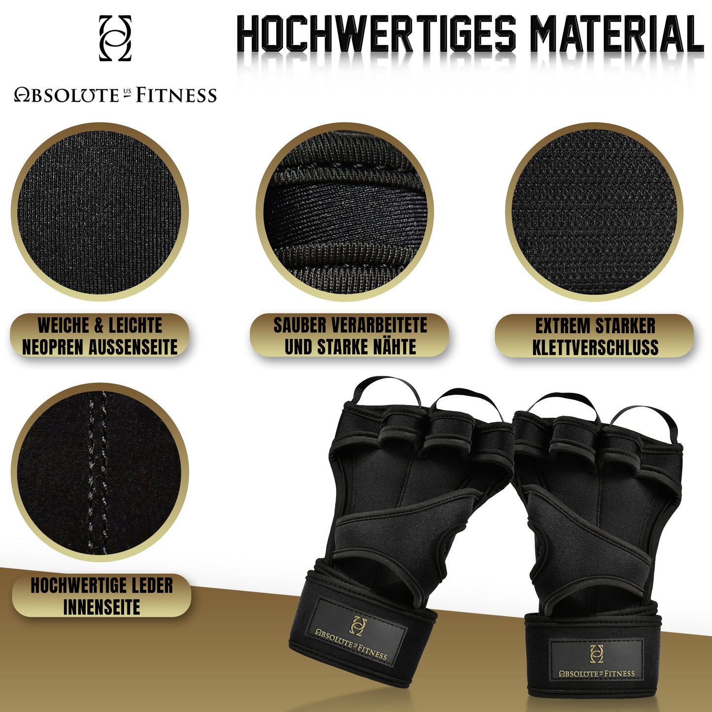 Absolute - Us ® - Fitness Handschuhe - Leder & Neoprene