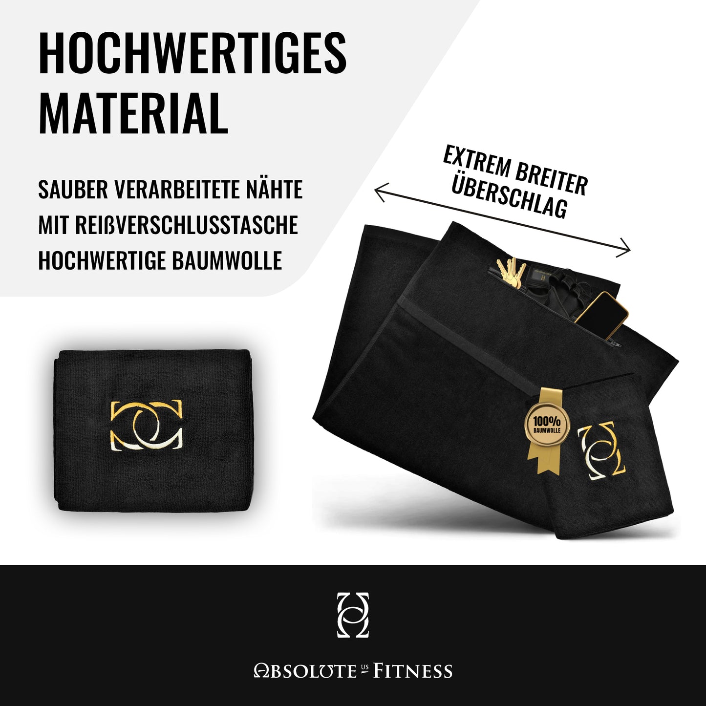 Absolute - Us® Fitness Handtuch aus 100% Baumwolle