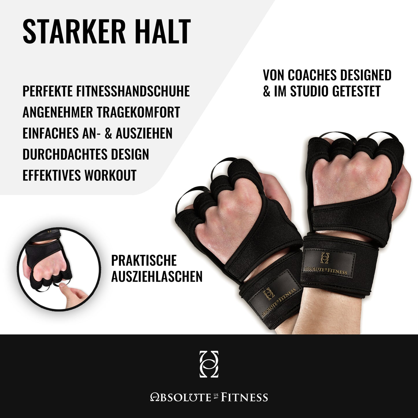 Absolute - Us ® - Fitness Handschuhe - Leder & Neoprene